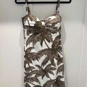 Tommy Bahama Brown and White Spaghetti Strap Sundress